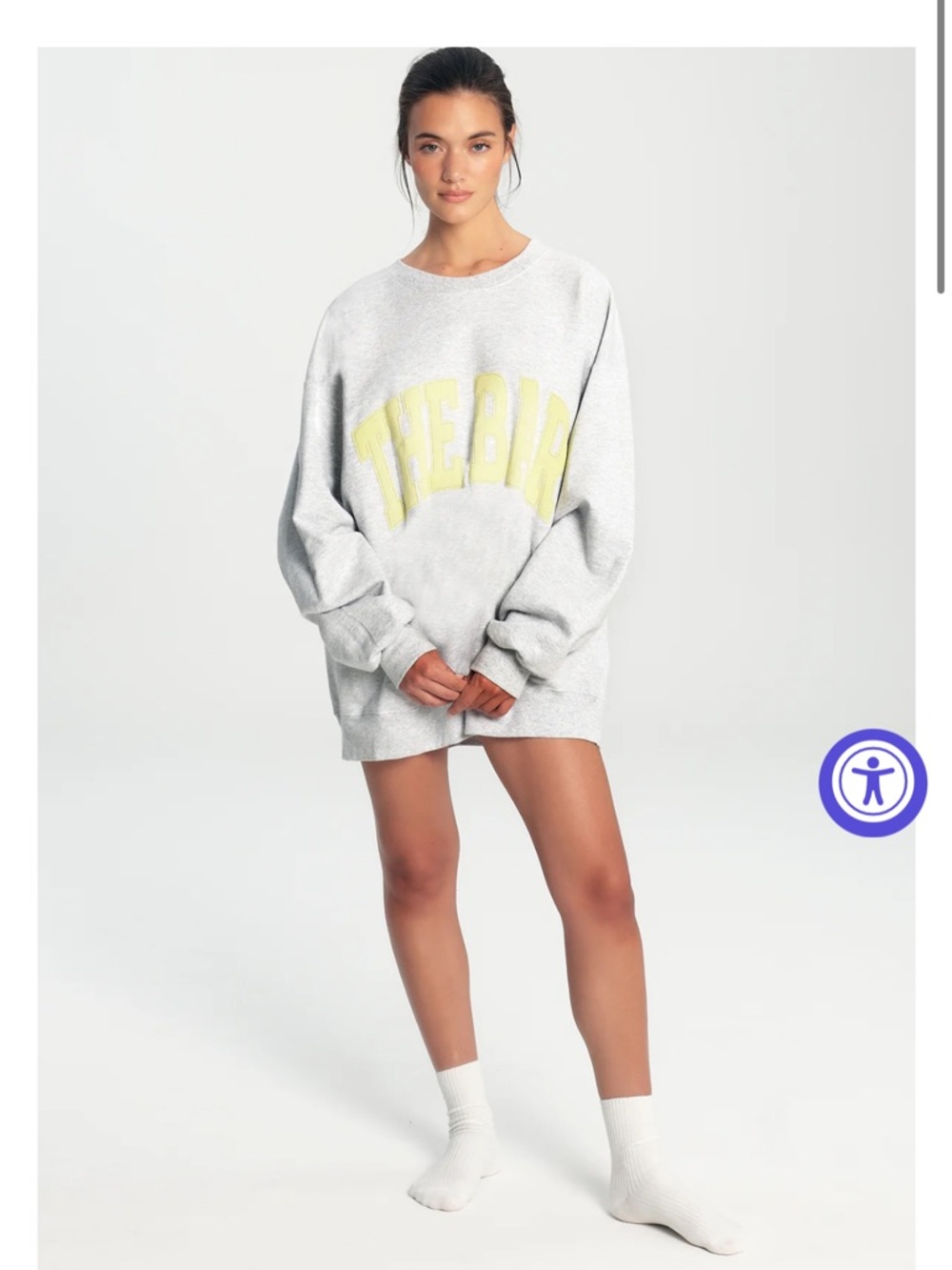The bar varsity sweatshirt Heather grey lemon